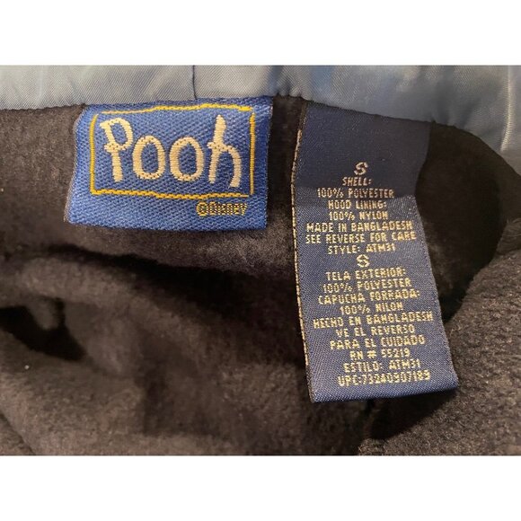 Pooh Disney Navy Embroidered Polyester Hooded Pullover with Pocket Sz S - Picture 10 of 11